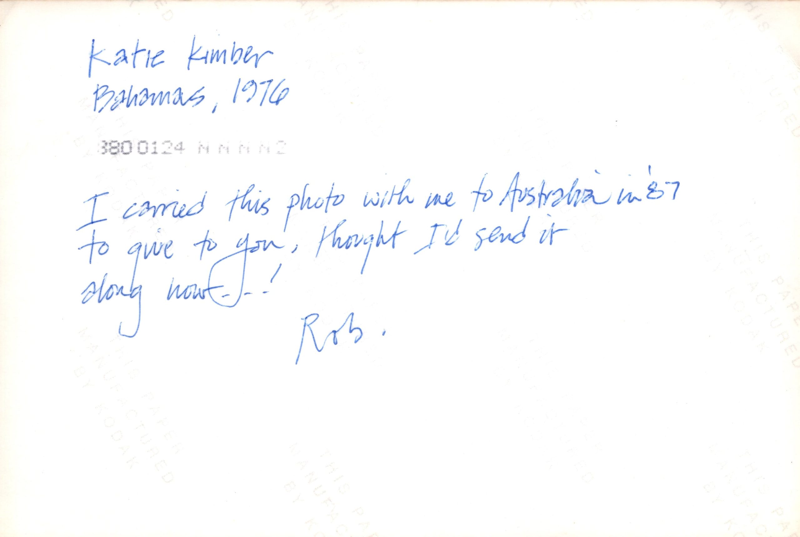Scan of the back of a photo